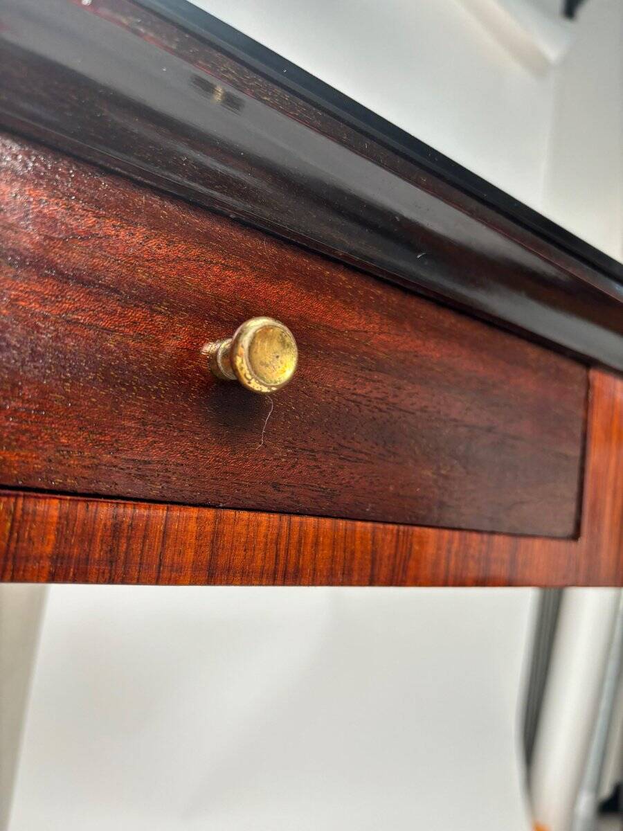 Mid-Century Italian Wood and Brass Console Table, 1950s