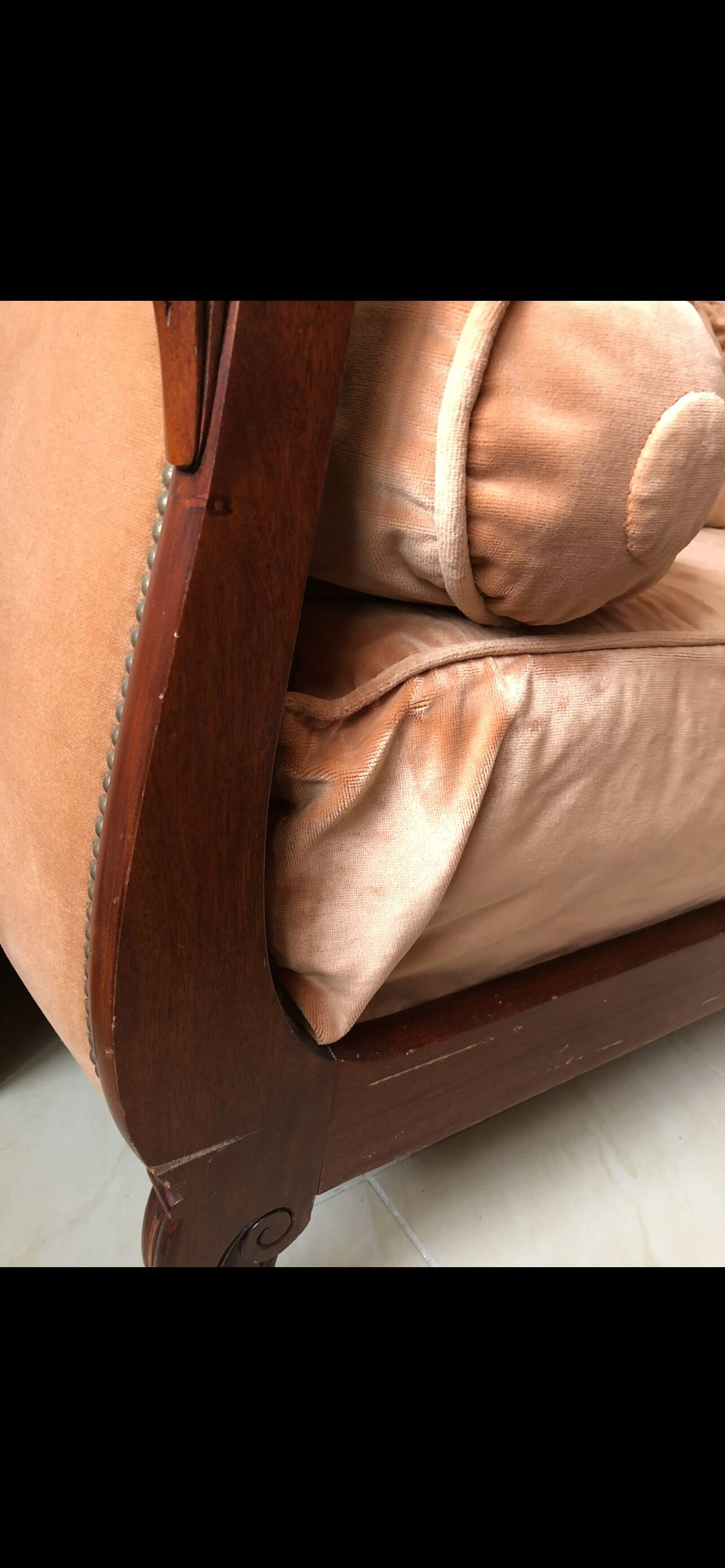 Empire-style swan neck bed