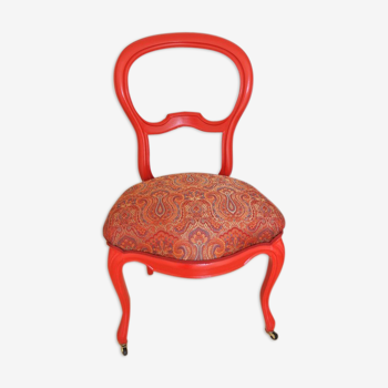 Chaise style Louis Philippe rouge