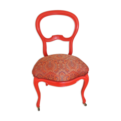 Chaise style Louis Philippe rouge