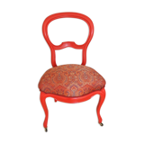 Chaise style Louis Philippe rouge