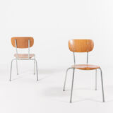 Set of 4 Danish school chairs from the 1960s