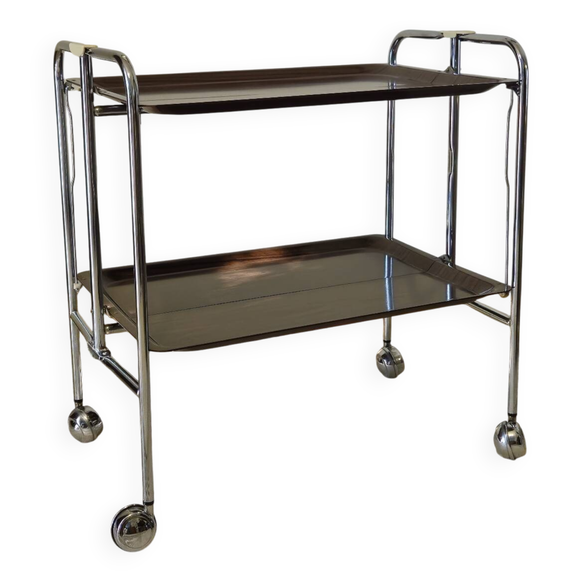 Vintage folding wheeled dessert trolley