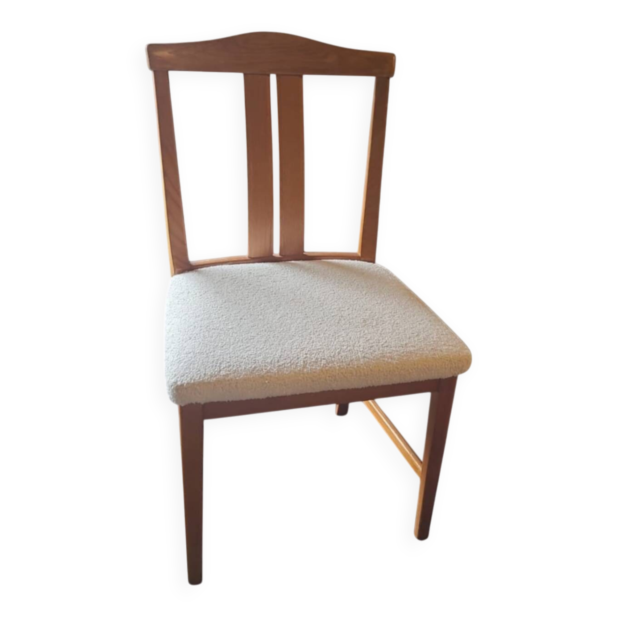 Vintage chair imitation white sheepskin suede 1960