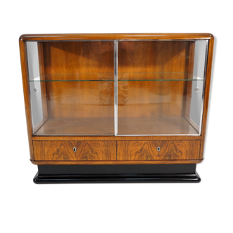 Meuble bar Art déco en placage de noyer par Jindřich Halabalafor pour UP Závody, années 1930