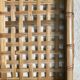 Plateau rotin et bambou  vintage 45X45cm