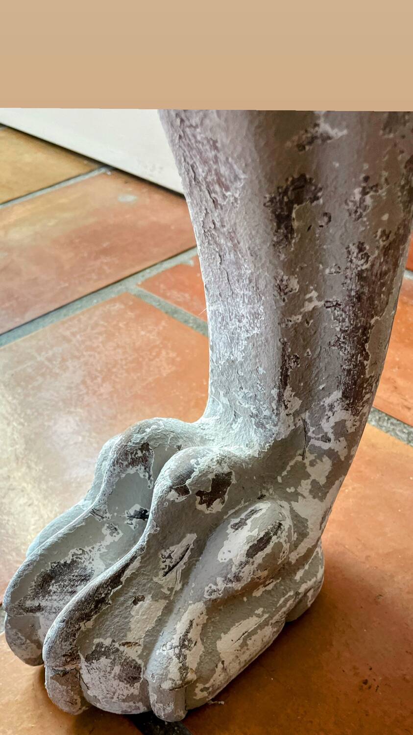 Empire style console table in wood and marble