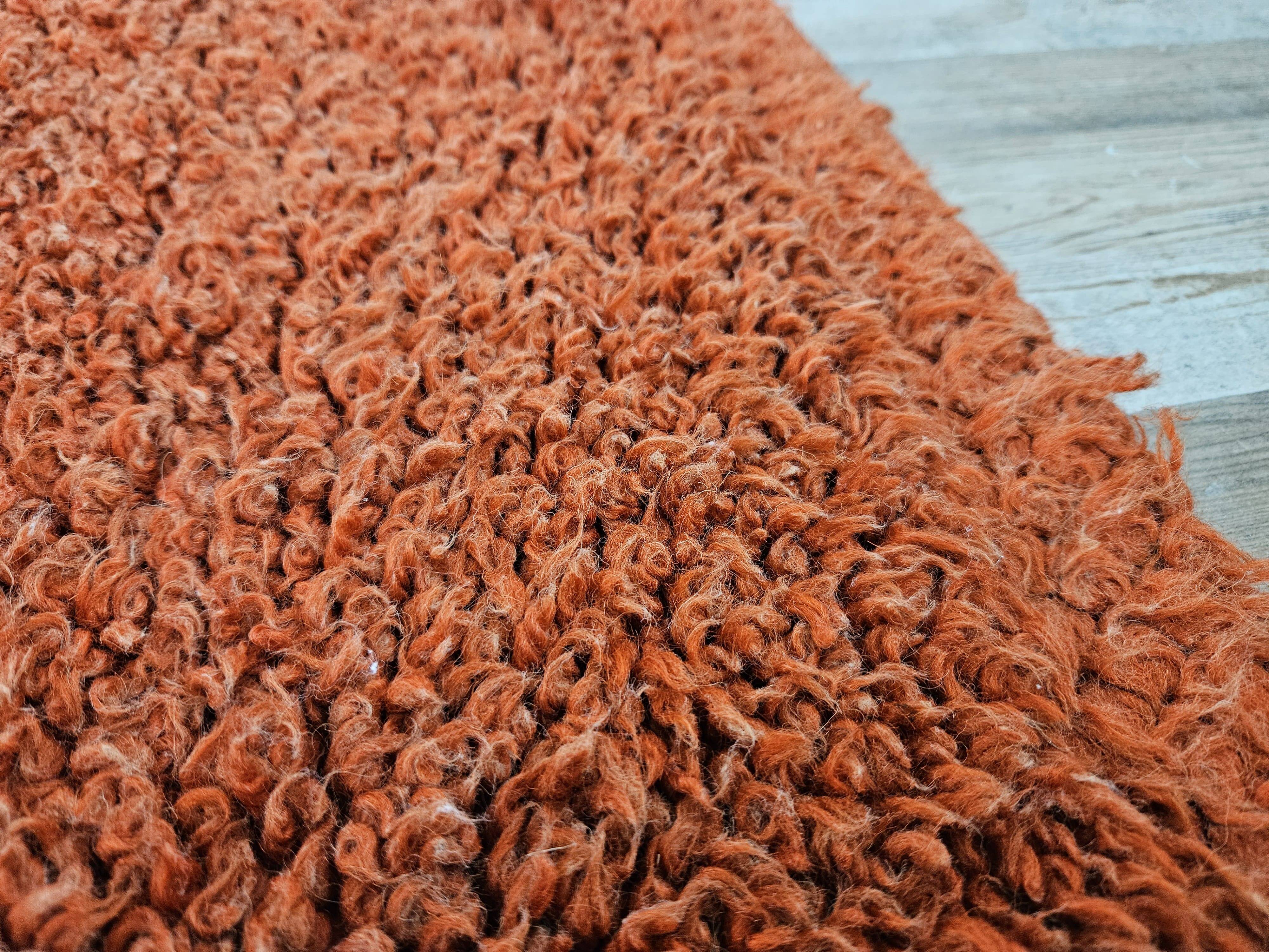 Vintage 70's Italian Red Wool Rug