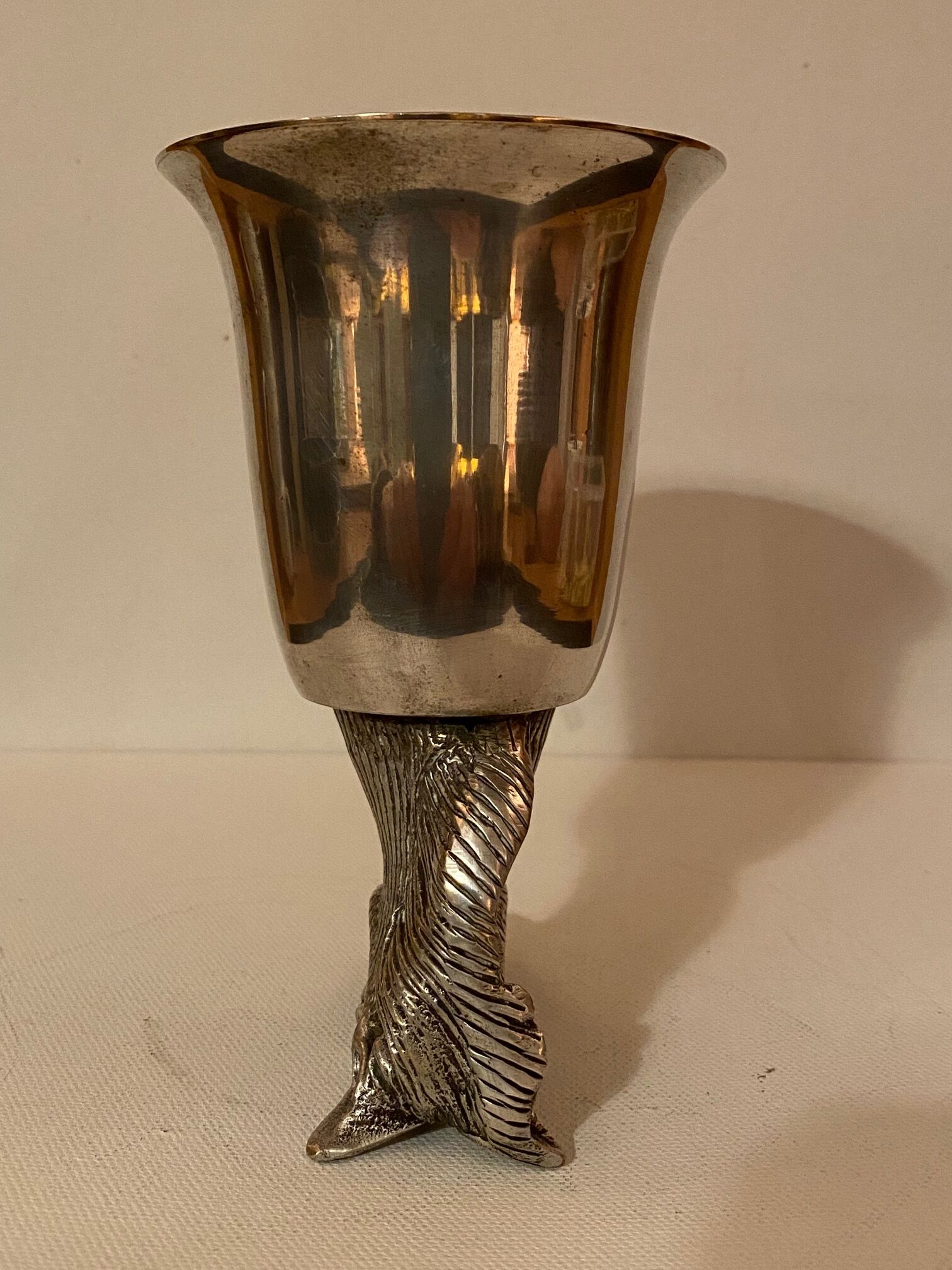 Calice or silver metal glass 19th century horse head