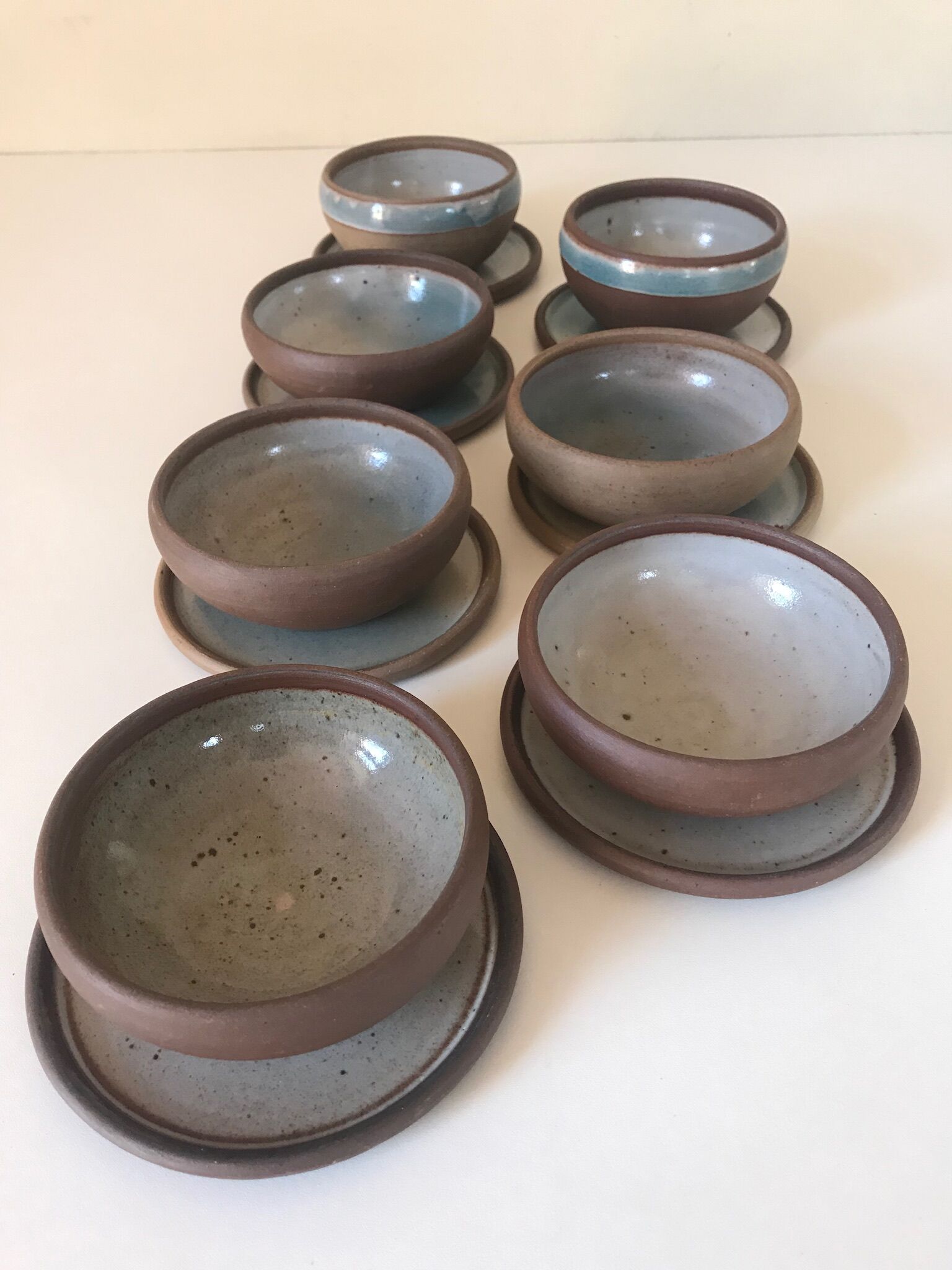 Vintage ceramic sandstone cups and cups Roger Jacques