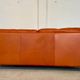 Vintage retro Danish 3 person cognac leather sofa