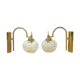Paire d'appliques laiton doré et verre, 1970