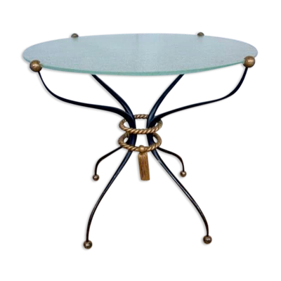 Table basse art deco en fer forge atelier rene prou
