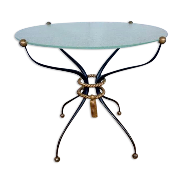 Table basse art deco en fer forge atelier rene prou