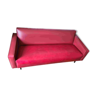 Vintage 3-seater sofa in faux leather