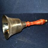 Table bell captain's bell in gilded brass and bell wood