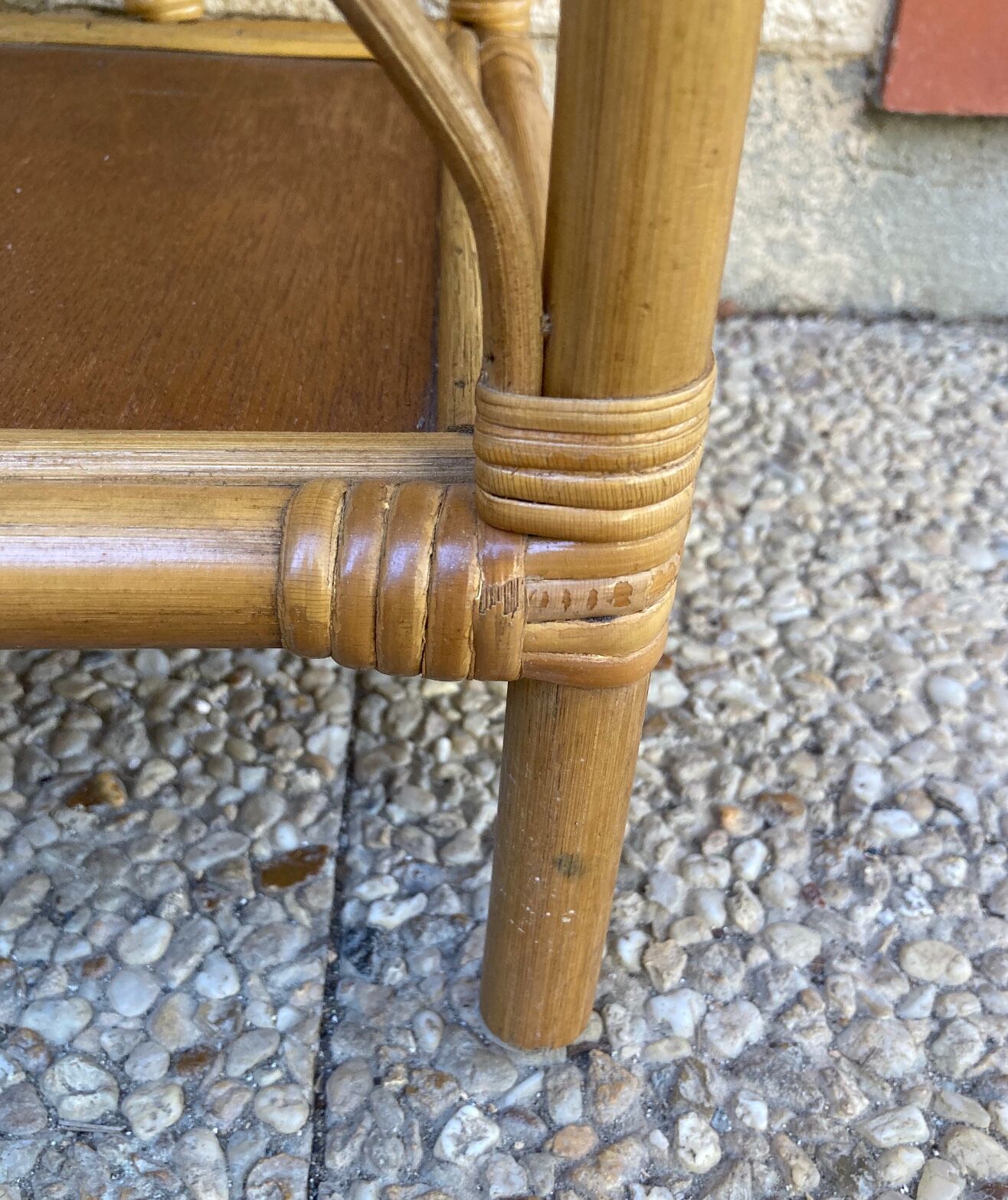 Vintage rattan shelf