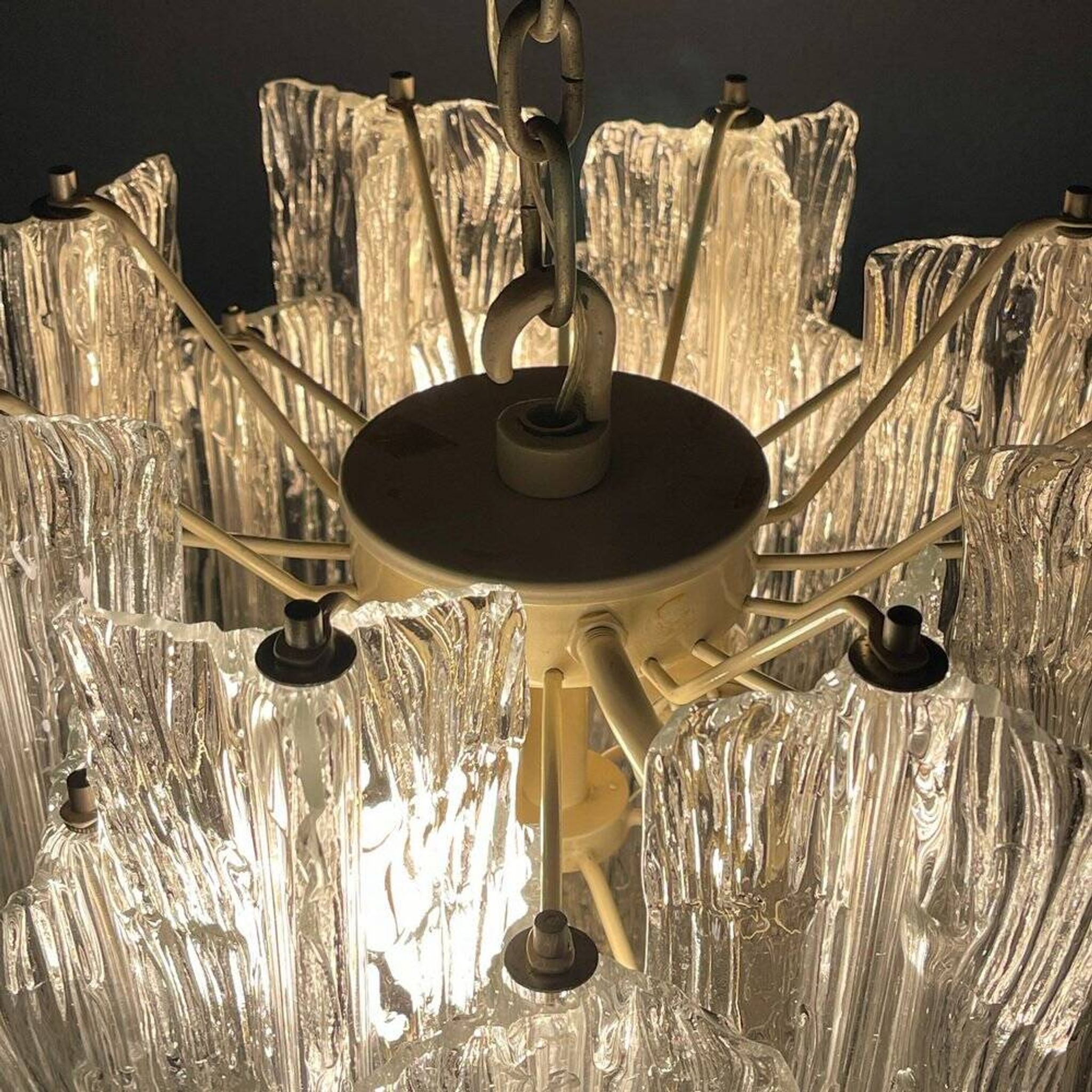 Murano glass chandelier "Eliche" by Venini, Italy, 1960s