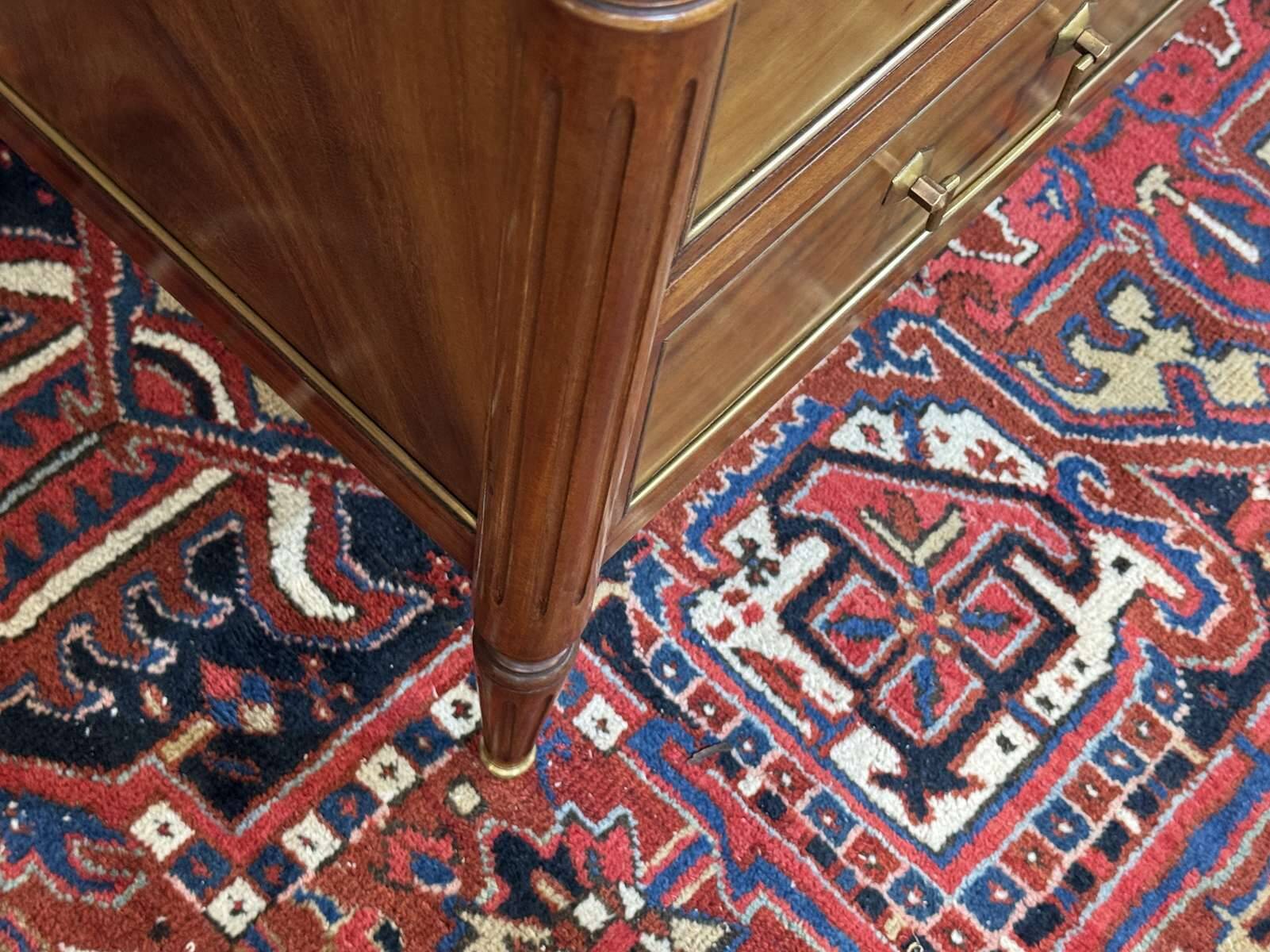 Louis XVI commode in mahogany with a marble top from the 1950s.