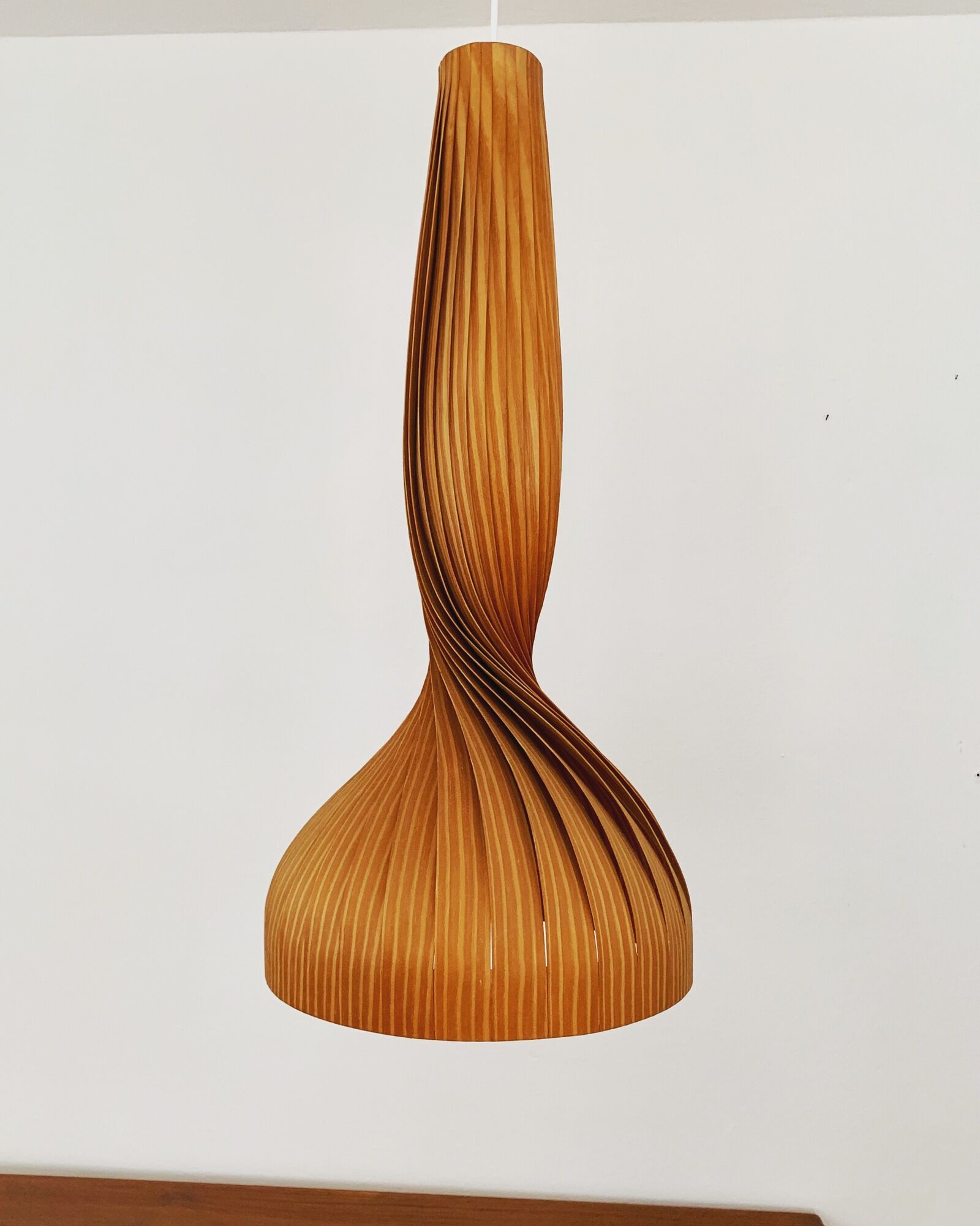 Swedish Mid Century Modern wooden pendant lamp by Hans Agne Jakobsson