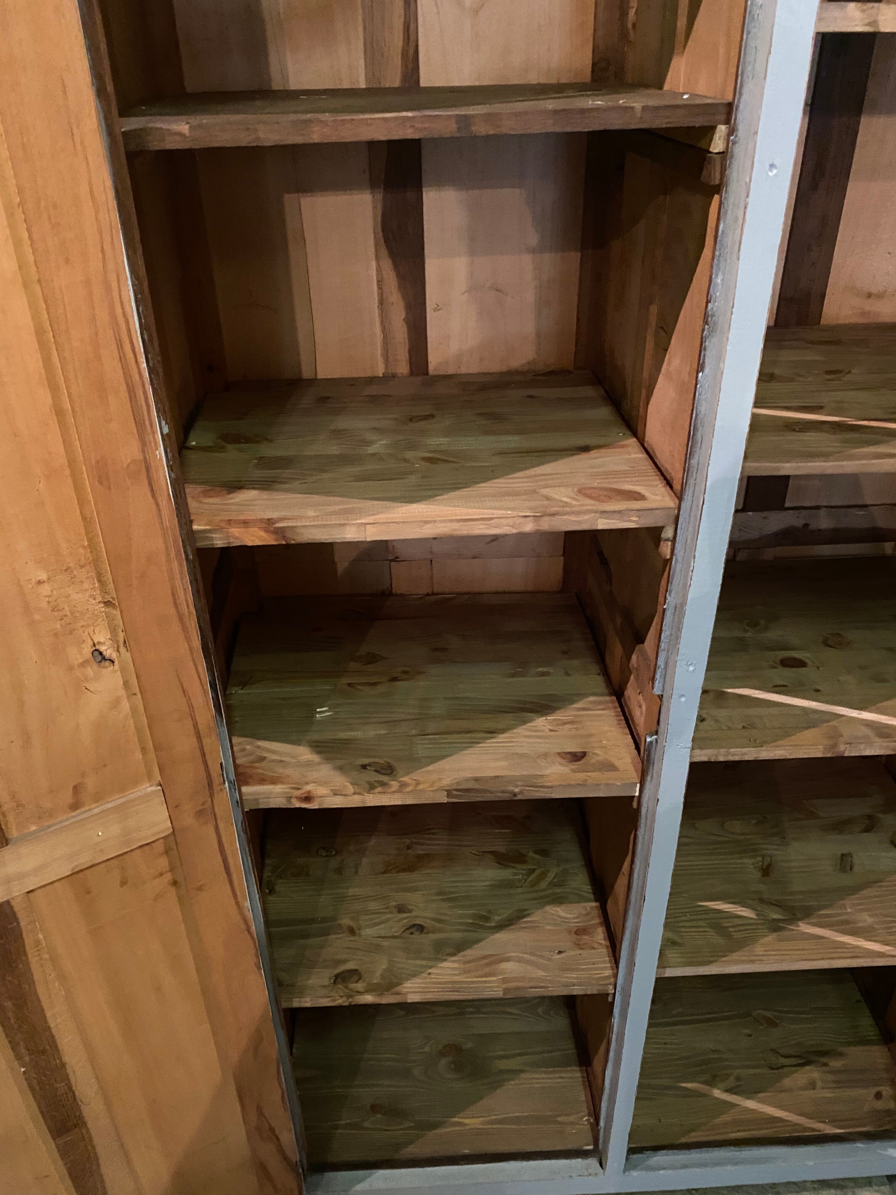 Vintage Parisian wardrobe patinated grey