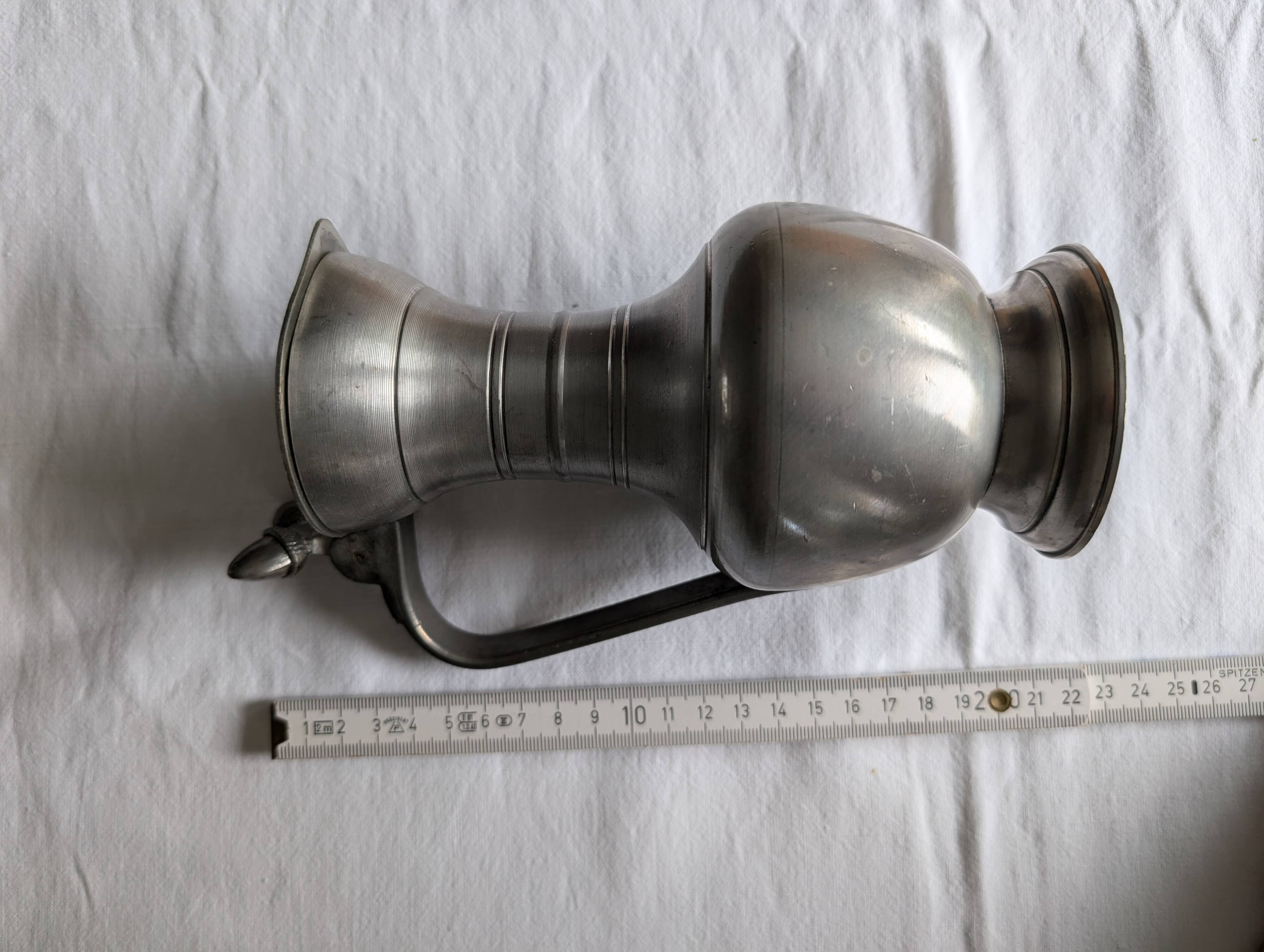 Pewter jug and cups set