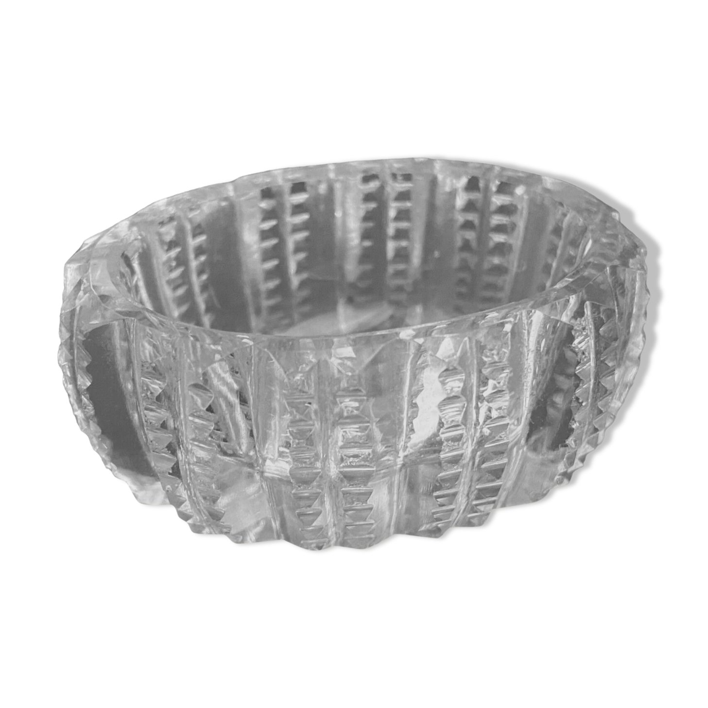 Oblong crystal salt dish