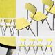 Yellow Formica chairs with compass legs, 1950s