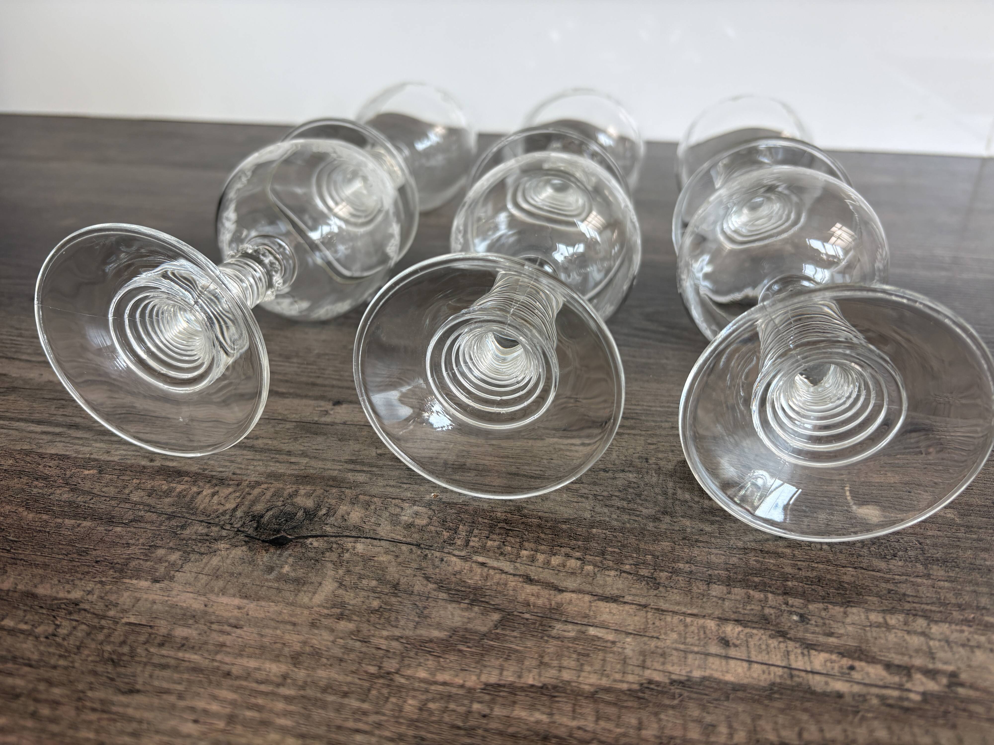 Set of 6 vintage Alsace wine glasses - Vines & Roses