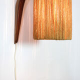 Scandinavian wall lamp wood and rope attributed to Ib Fabianssen