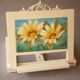 Wooden lectern with hand-painted flowers. easel. book stand.