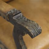 Set of Two Antique Leather Armchairs