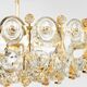 Brass and crystal chandelier, Sciolari design by Palwa, Germany, 1970s.