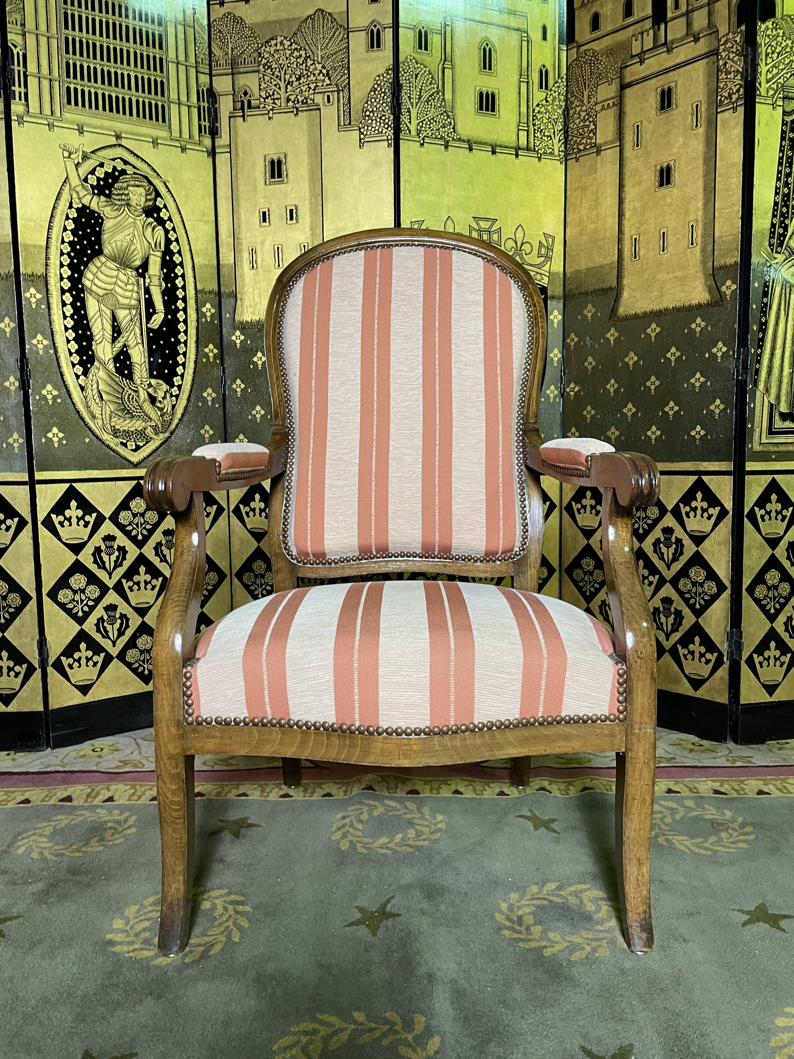 Voltaire walnut armchair