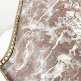 Auxiliary table made of wood, marble and brass, France 1950