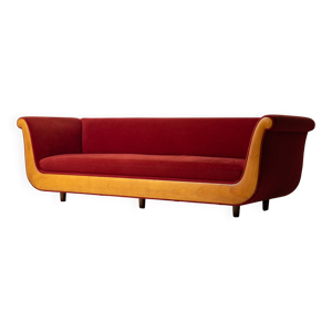 Sofa 'Primafila' en velours - rouge