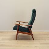 Fauteuil en velours, design danois, années 1970, production : Danemark