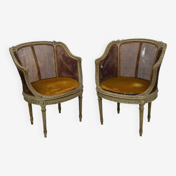 lot Pair of Louis XVI style armchairs