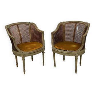 lot Pair of Louis XVI style armchairs