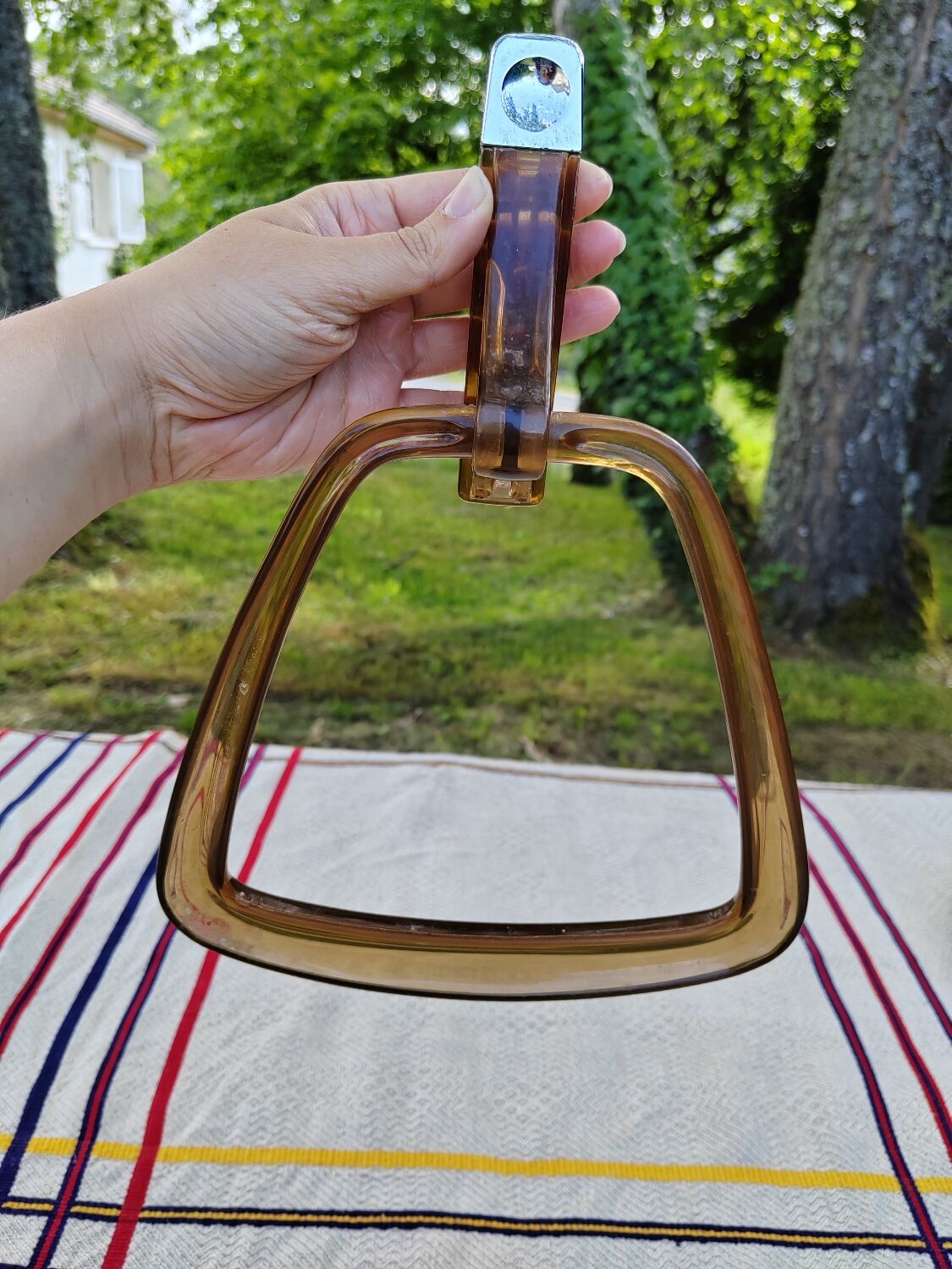 Smoked plexiglass towel rail Grosfillex 70s