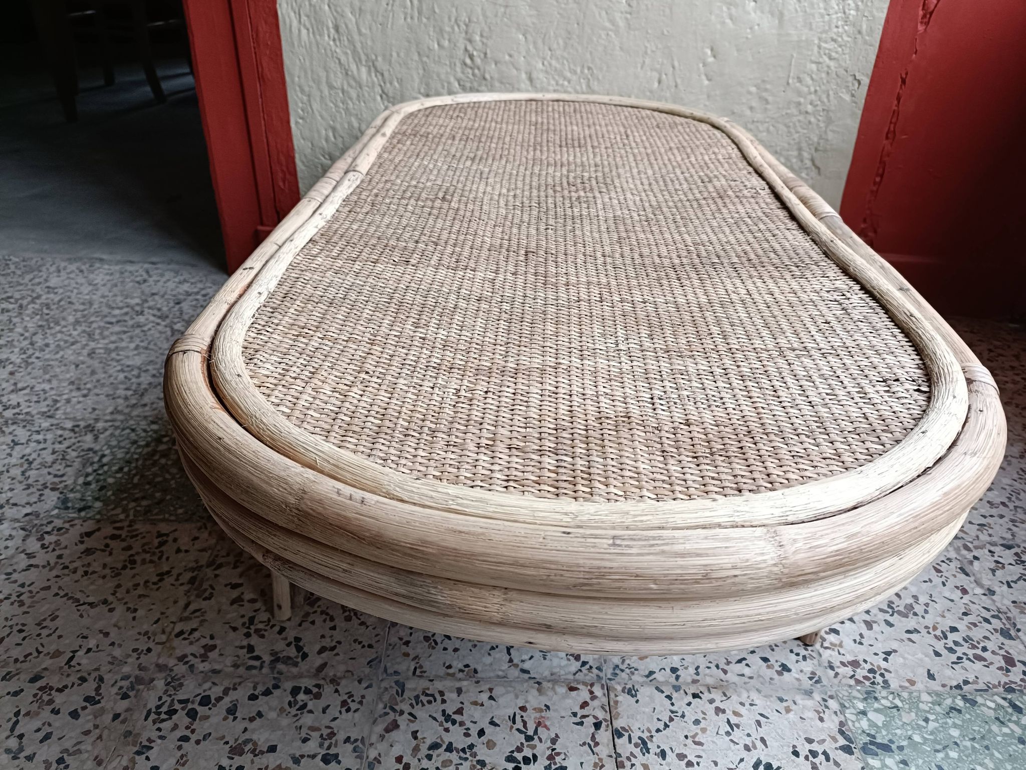Renovated rattan coffee table
