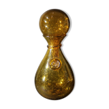 BIOT orange bubbled glass hourglass carafe