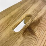 Small 80s slotted pine step bench