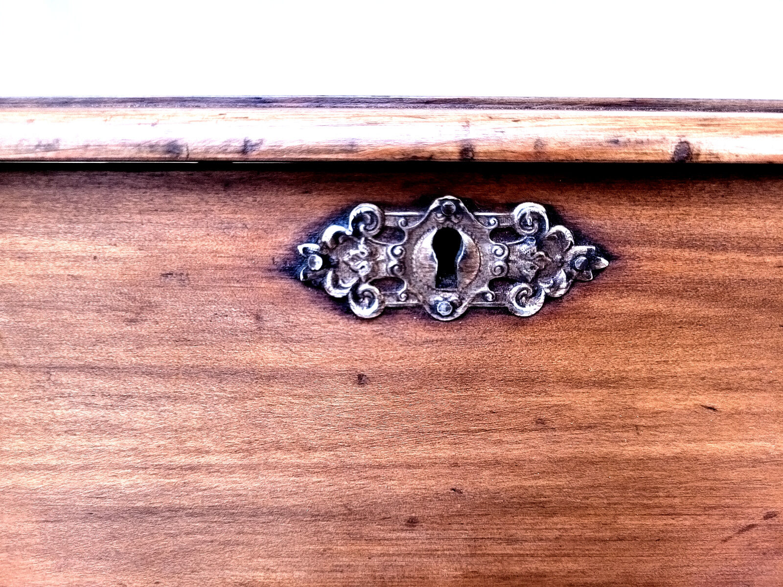 Old wooden sewing box