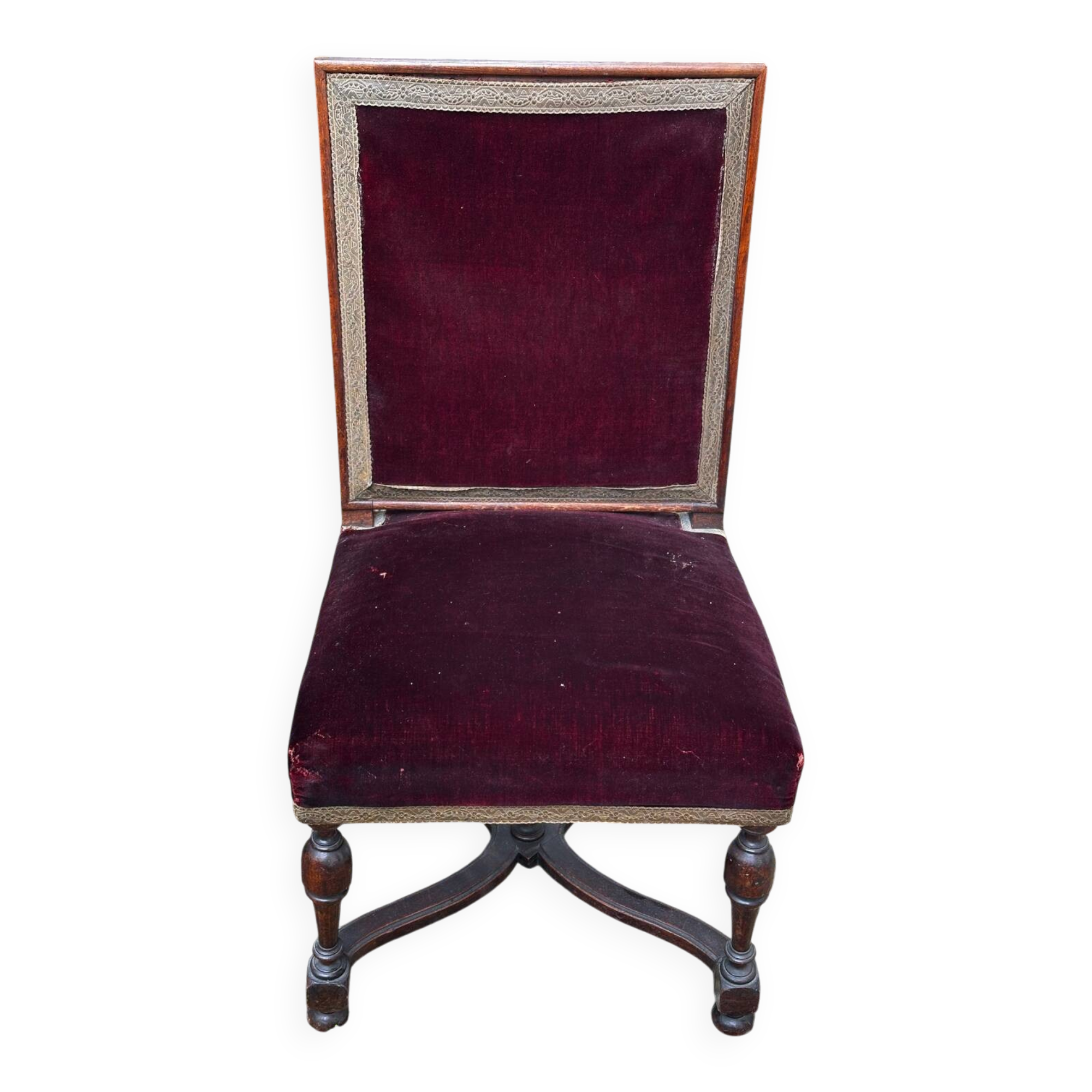 English chair in mahogany, X-shaped legs – 19th century