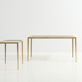Set of Two Side Tables with a Brass Frame - 1960's