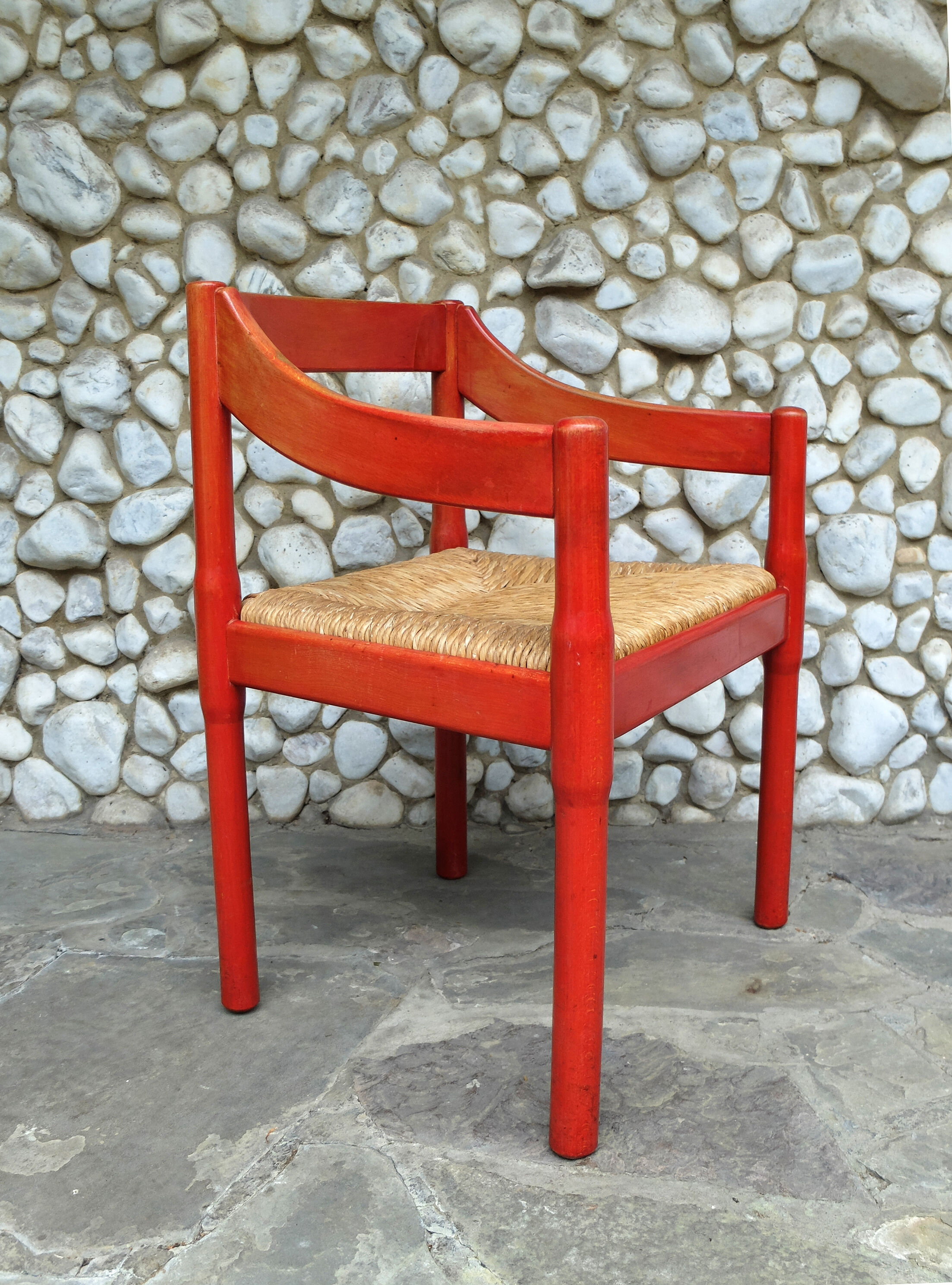 Vico Magistretti red carimate chair for Mario Luigi Comi, Italy