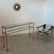 Antique console table in twisted gilded brass and glass Italian design from the 60s vintage table