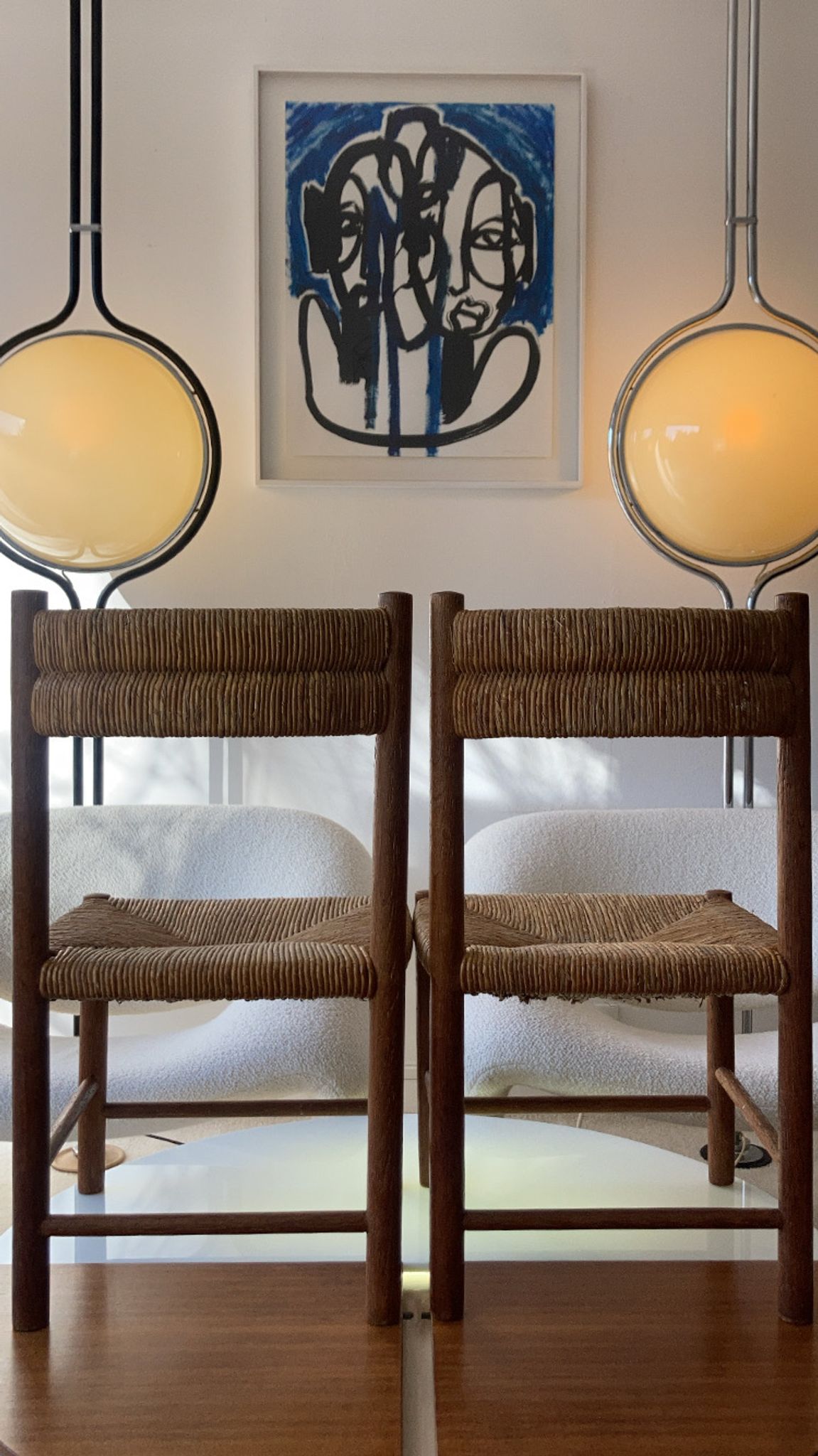 Pair chair child straw design 1950/1960