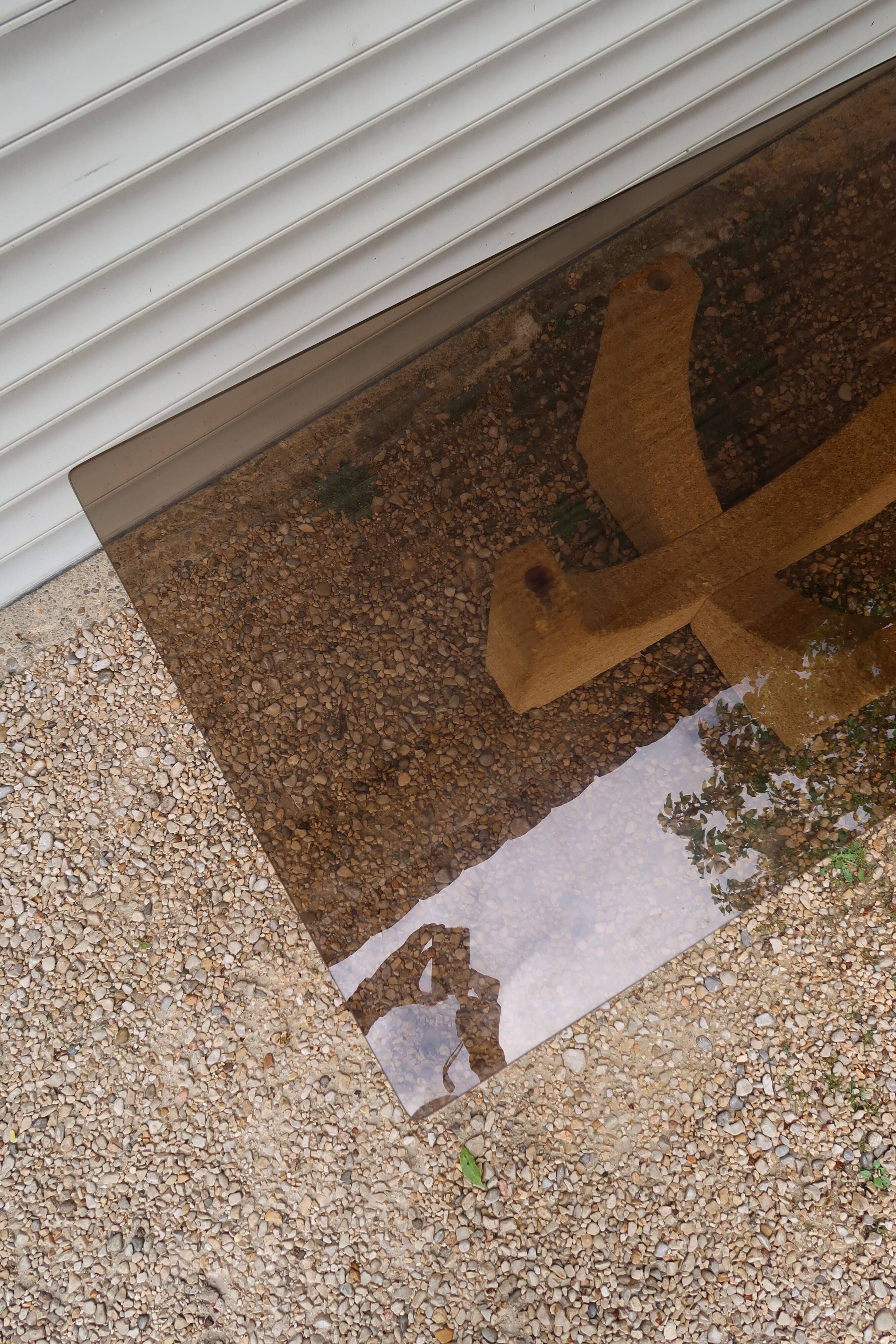 Large modernist coffee table smoked glass